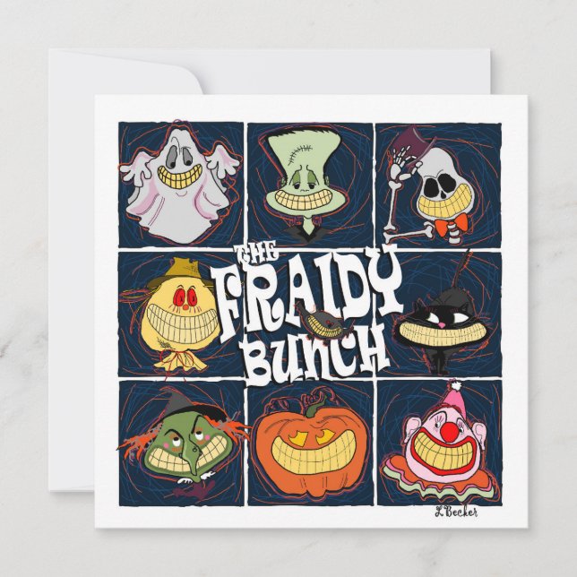 Carte L'Halloween Fraidy Bunch Fun (Devant)