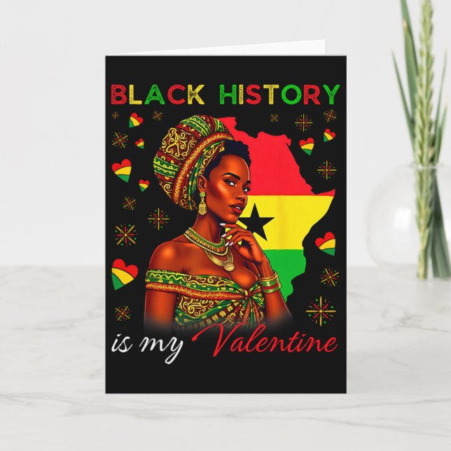 Carte L'histoire des Noirs est ma Saint-Valentin Mois de (Devant)