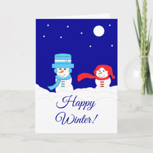 Carte L'hiver est neigeux : Bleu foncé