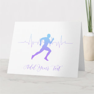 Carte L'Homme Coure La Silhouette Gradient Et La Ligne D