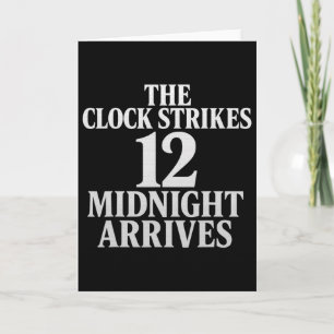 Carte L'horloge sonne 12 minuit arrive Mème 