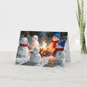 Carte L'humour de Noël avec des bonshommes de neige qui 