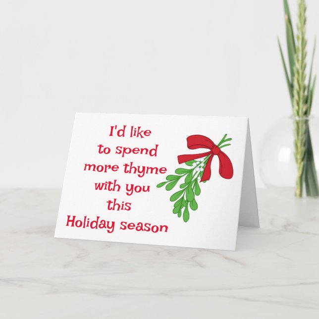 CARTE L'HUMOUR DU GUI POUR MON AMOUR À NOËL (Devant)