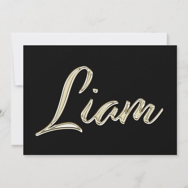 Carte Liam Name white gold Handwriting Karte (Devant)