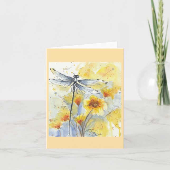 Carte Libellule dans les fleurs par Sherry (Devant)