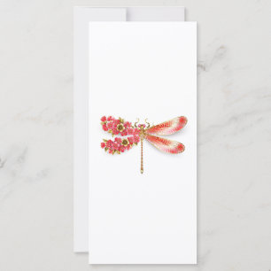Carte libellule de fleurs avec sakura de bijoux