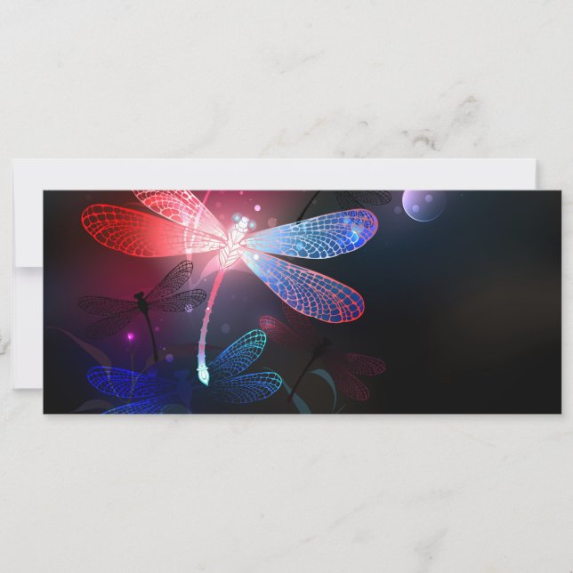 Carte libellule rouge brillante (Devant)