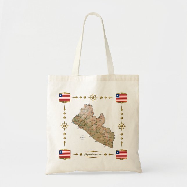 Carte Liberia + sac drapeaux (Devant)