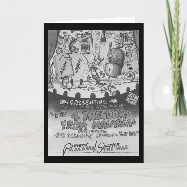 Carte Liberté vintage contre le paludisme Les moustiques (Devant)