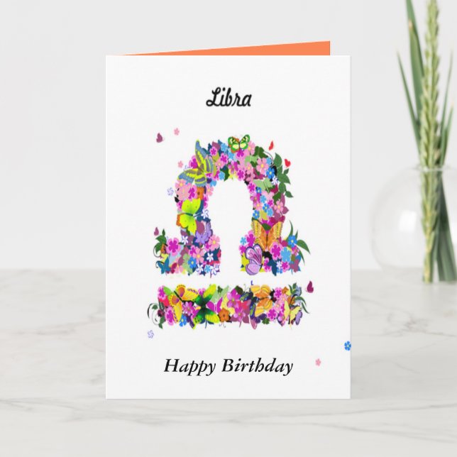 Carte Libra Astrology Birthday (Devant)