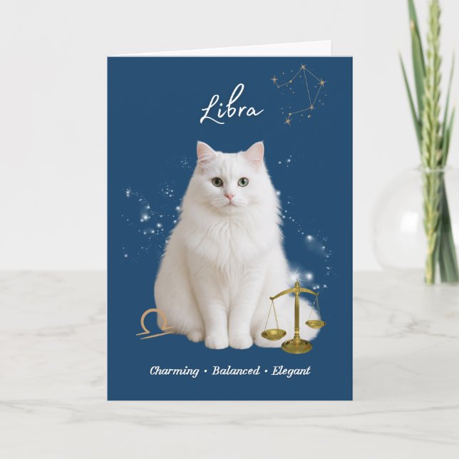 Carte Libra Cat Birthday Card (Devant)