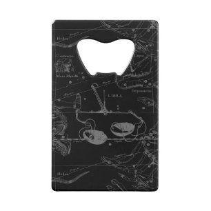 Carte Libra Constellation Hevelius 1690 sur Noir