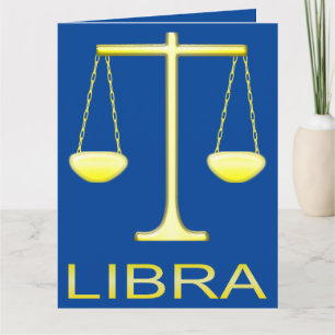 Carte Libra Golden Scales Star Sign Custom Anniversaire