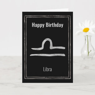 Carte Libra signe étoile zodiac astrologie Joyeux annive
