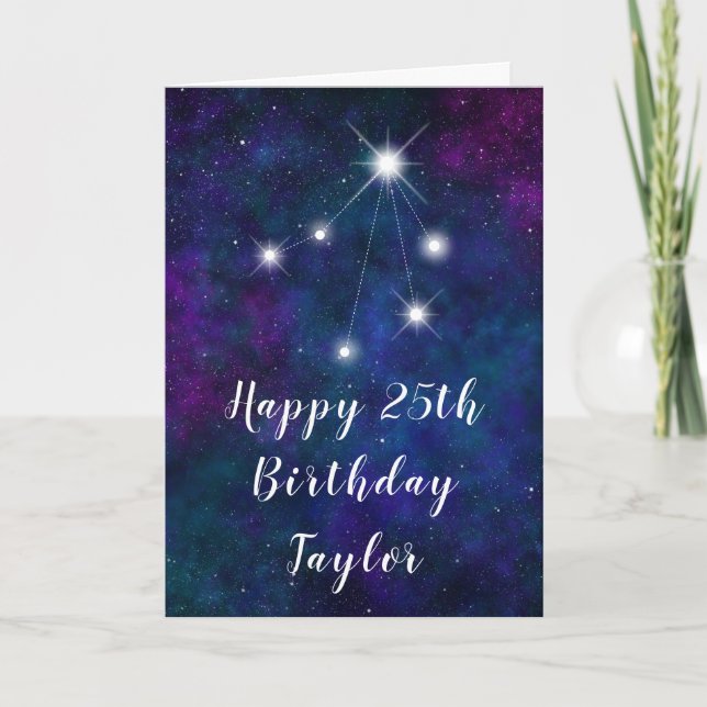 Carte Libra Zodiac Constellation Joyeux anniversaire (Devant)