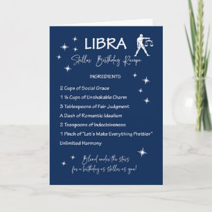 Carte Libra Zodiac Stellar Recette d'anniversaire