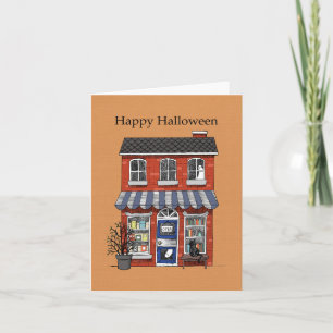 Carte Librairie hantée Drôle délirant goth Halloween