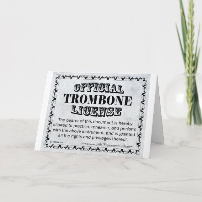 Carte Licence Trombone (Devant)