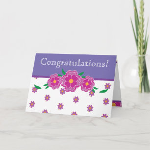 Carte licenciée de félicitations roses et pourpres