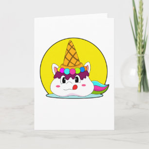 Carte Licorne avec cône de glace