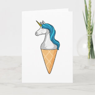 Carte Licorne avec glace au gaufre