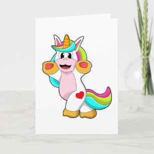 Carte Licorne avec Tatouage de Coeur