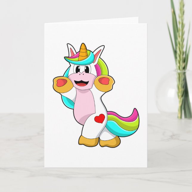 Carte Licorne avec Tatouage du Coeur (Devant)