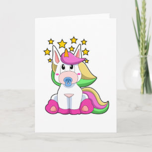 Carte Licorne bébé avec tétine