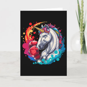 Carte Licorne Boxeuse Avec Gants De Boxe Kickboxing Drôl