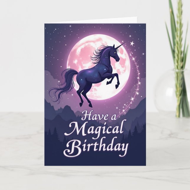 Carte Licorne Cosmique Merveilleuse (Devant)