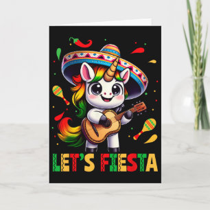 Carte Licorne de la fête Sombrero Cinco De Mayo Mexicain