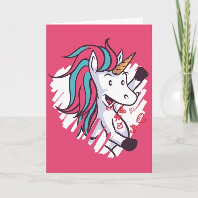 Carte Licorne de la Saint-Valentin (Devant)