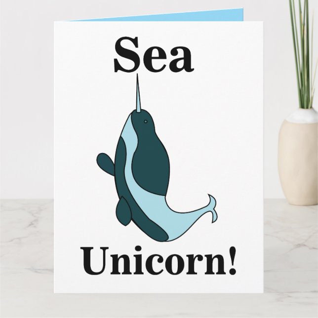 Carte Licorne de mer Narval Drôle (Devant)