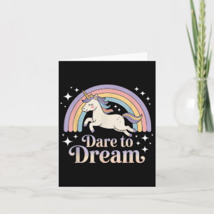 Carte Licorne de motivation arc-en-ciel Osez rêver 
