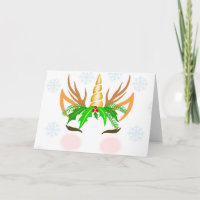 Licorne de Noël visage