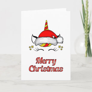 Carte Licorne du Père Noël Idée Cadeau Drôle et Geek pou