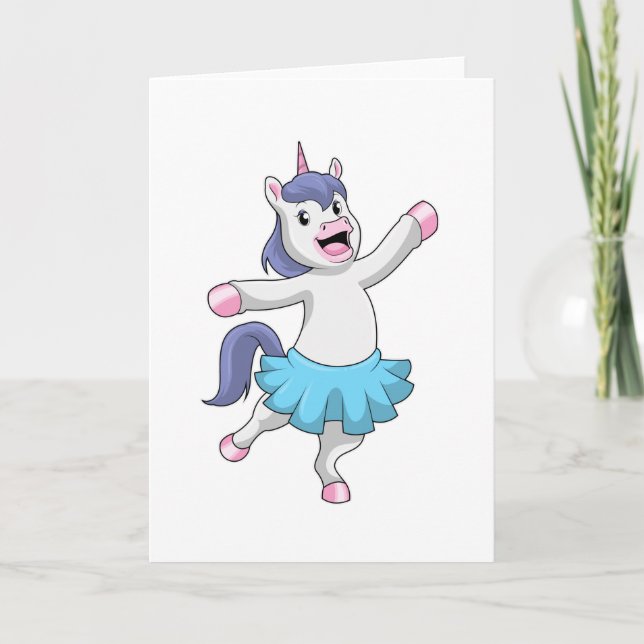 Carte Licorne en ballerine au ballet (Devant)