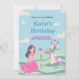 Carte Licorne et Jolie Fille