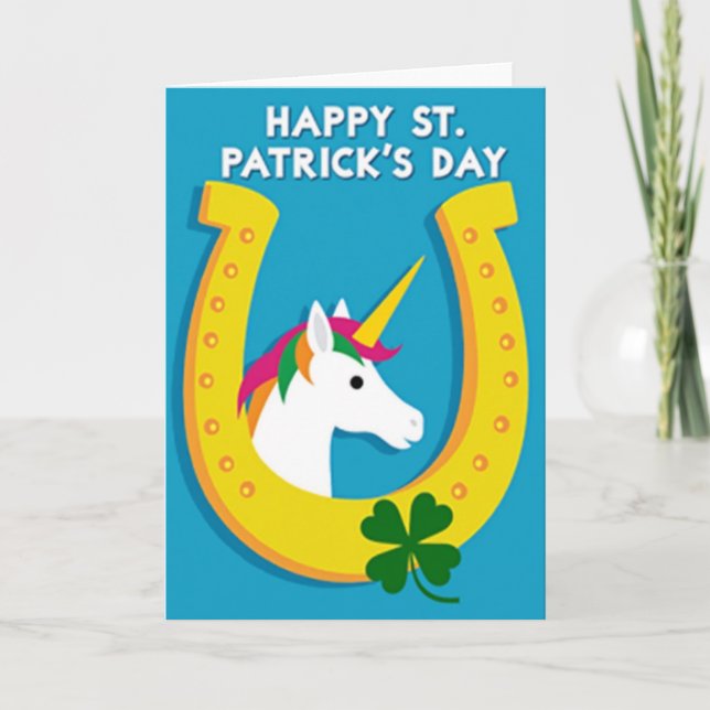 Carte Licorne Fer à Cheval Doré (Devant)