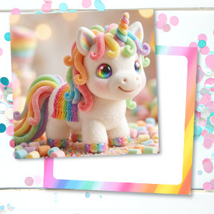 Carte Licorne Guimauve et Rêve de Bonbons Pastel