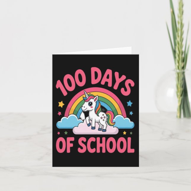 Carte Licorne Jalon 100 Jours d'école (Devant)