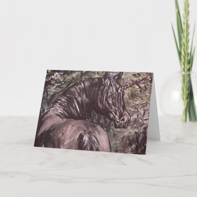 Carte licorne noire (Devant)