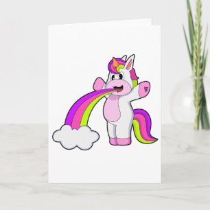 Carte Licorne Nuages Arc-en-ciel