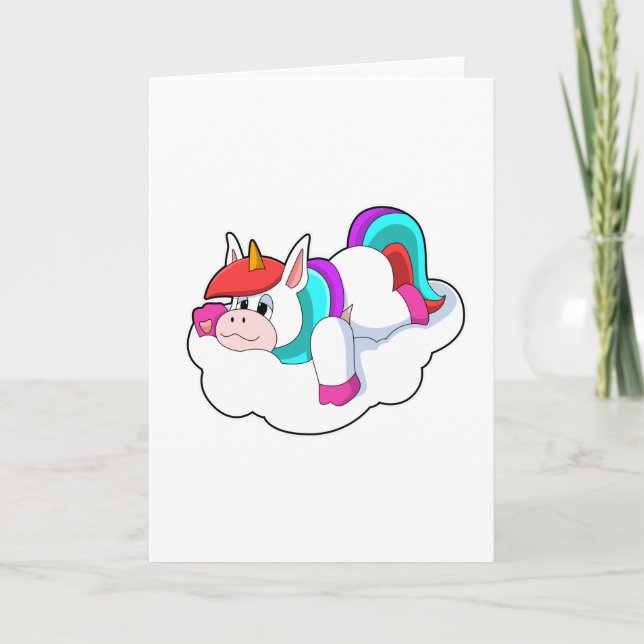 Carte Licorne sur des nuages (Devant)