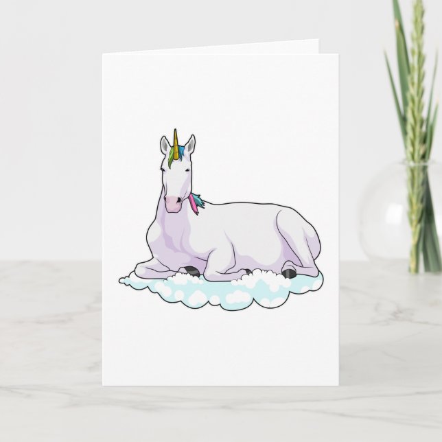 Carte Licorne sur nuage (Devant)