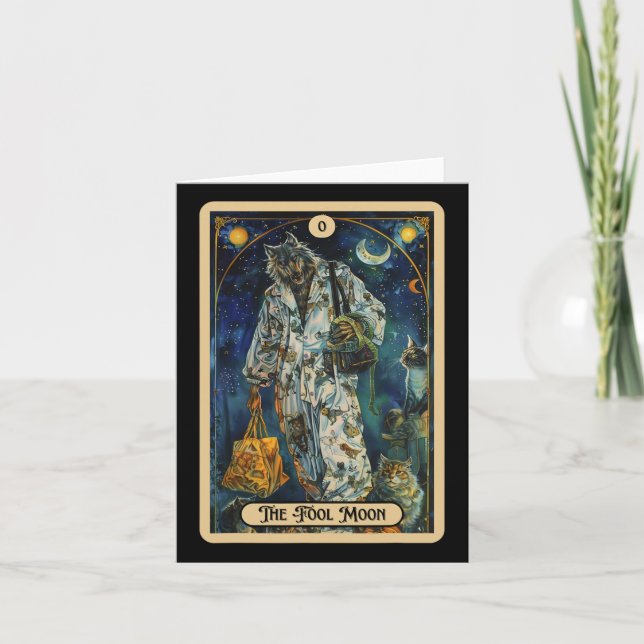 Carte L'idiot de la lune Werewolf (l'idiot) Tarot d'Hall (Devant)