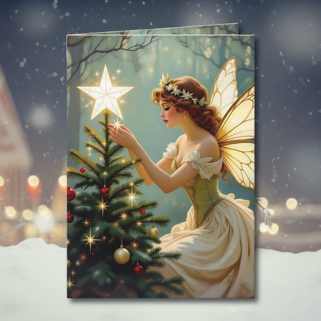 Carte Lieu de fée vintage étoile sur l'arbre de Noël (Créateur téléchargé)