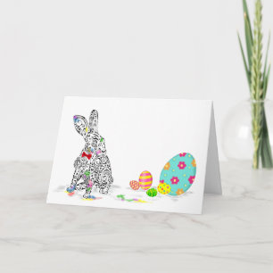 Carte Lièvre de Pâques & Œuf Design