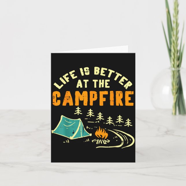 Carte Life Better Campfire Camng Camper Boys Girl Kids M (Devant)