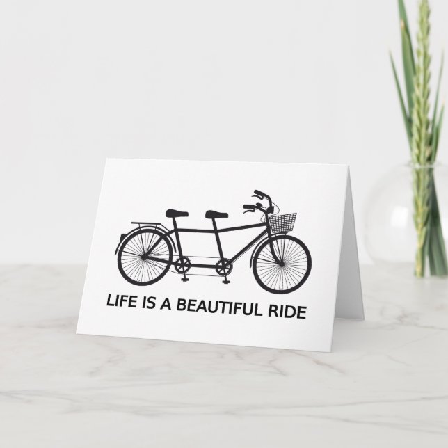 Carte Life is a beautiful ride, tandem bicycle (Devant)